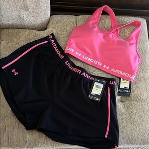Under Armour Pink and Black Activewear Set